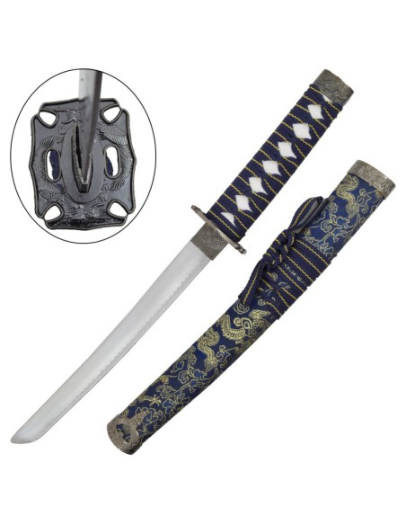 Tanto ornamental azul con saya y mango de madera | Katanas y Espadas