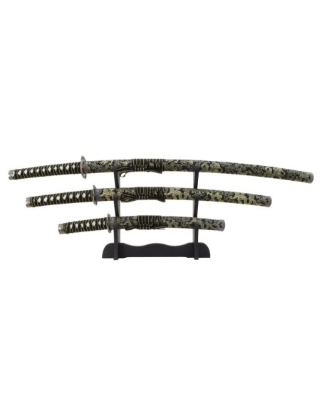 Set negro katana wakizashi y tanto ornamental | Katanas y Espadas