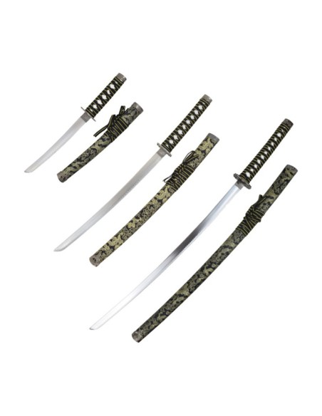 Set negro katana wakizashi y tanto ornamental | Katanas y Espadas