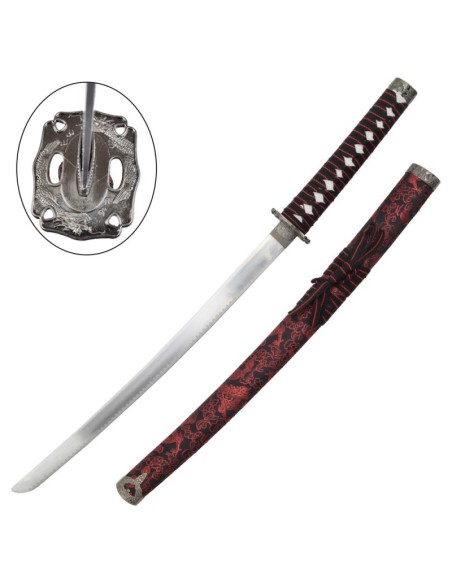 Set rojo katana wakizashi y tanto ornamental | Katanas y Espadas