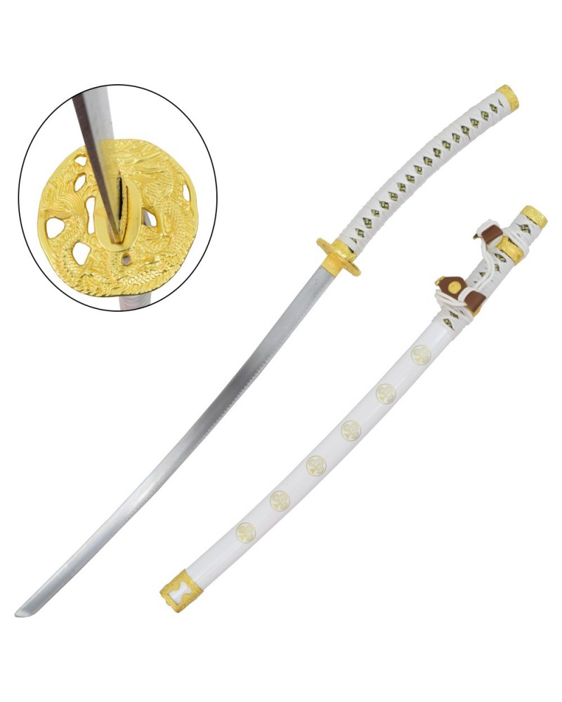 Katana blanca ornamental de acero al carbono | Katanas y Espadas