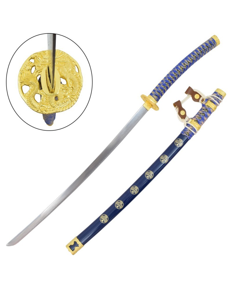 Katana azul ornamental de acero al carbono | Katanas y Espadas