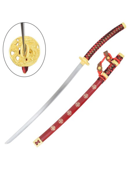 Katana roja ornamental de acero al carbono | Katanas y Espadas