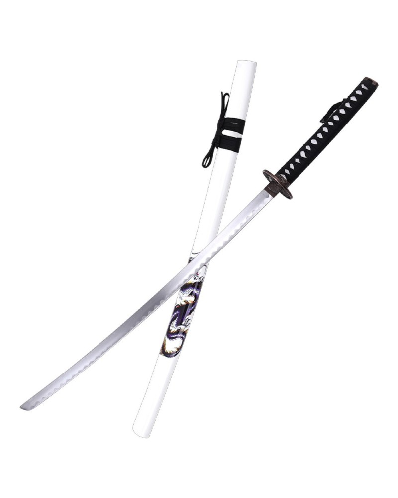 Katana ornamental blanca de acero sin filo | Katanas y Espadas