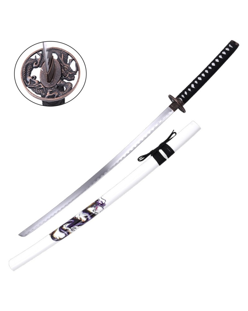 Katana ornamental blanca de acero sin filo | Katanas y Espadas