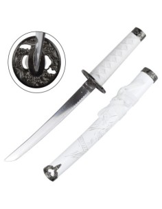 Tanto blanco ornamental de madera con dragón | Katanas y Espadas