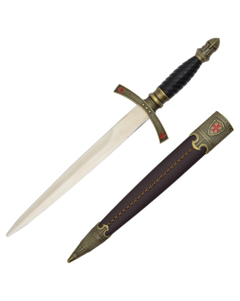 Daga templaria con vaina de polipiel de acero | Katanas y Espadas