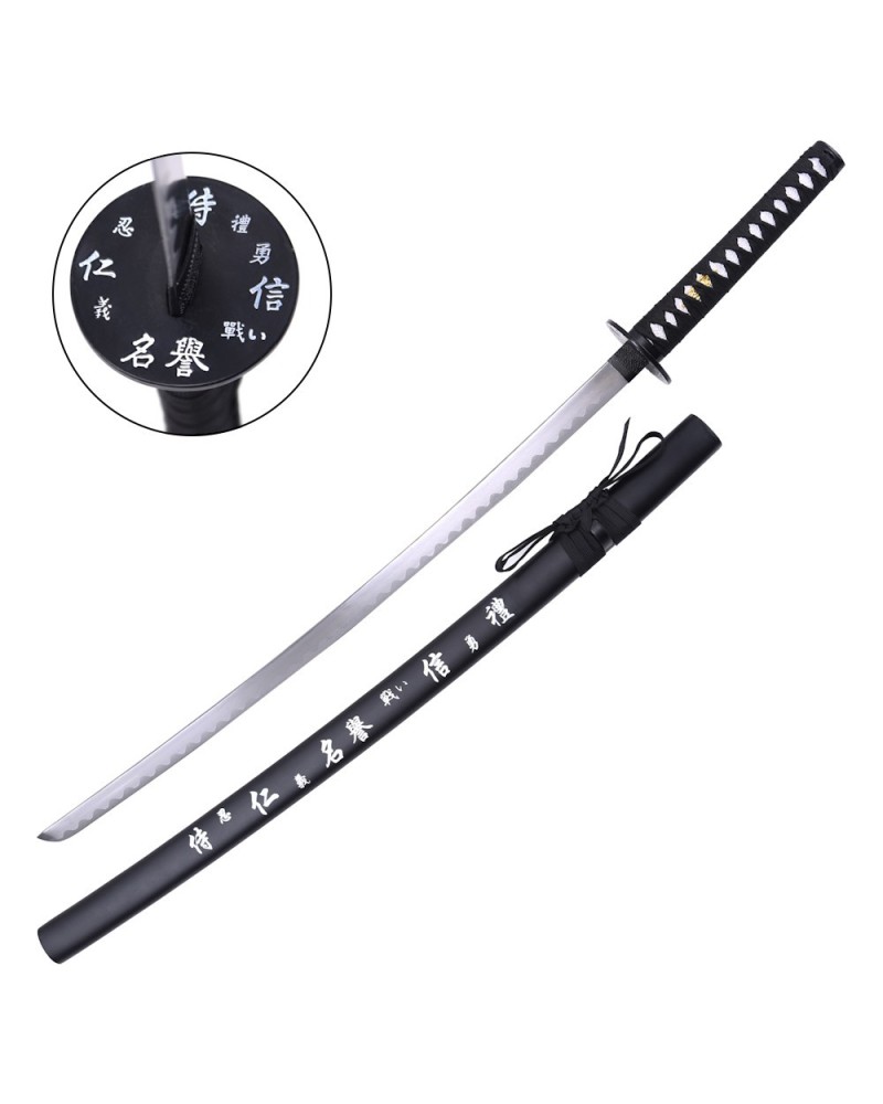 Katana negra ornamental de acero con vaina de | Katanas y Espadas