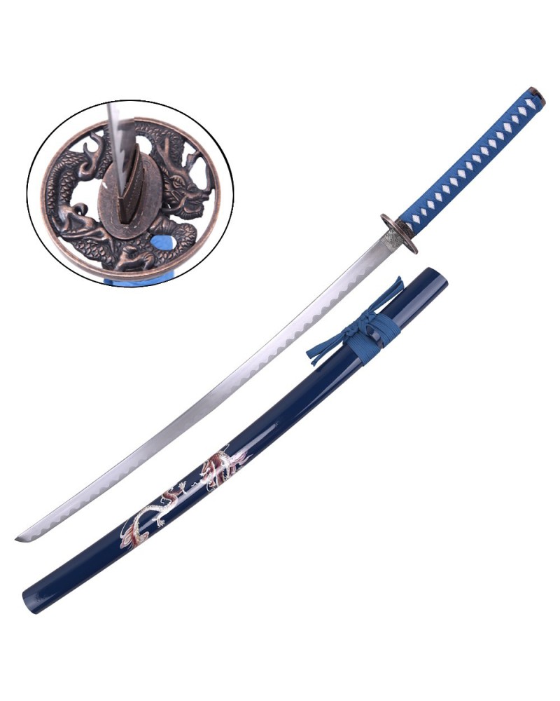 Katana dragón azul con saya lacada | Katanas y Espadas