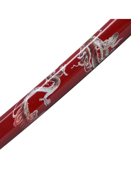 Katana dragón roja con sageo negro | Katanas y Espadas