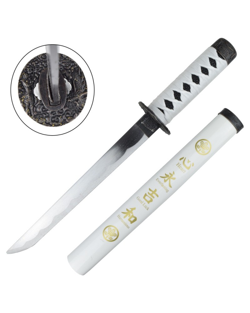 Tanto blanco tsuba metálica | Katanas y Espadas