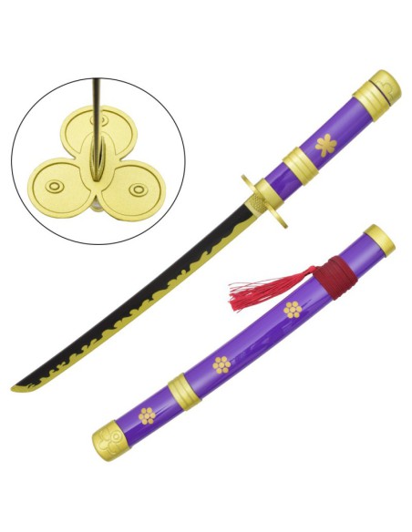 Mini katana Enma de acero con soporte - One Piece | Katanas y Espadas