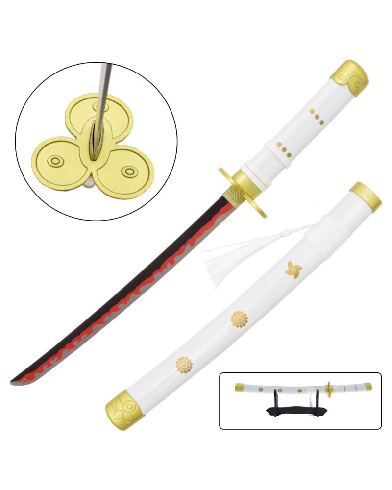 Mini katana Enma blanca con soporte - One Piece | Katanas y Espadas