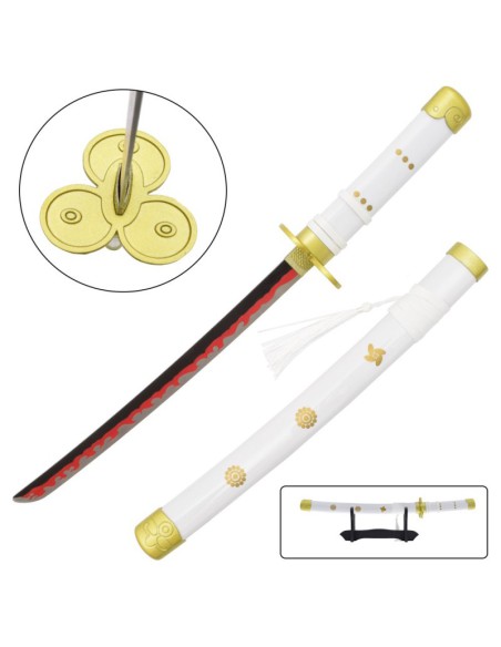 Mini katana Enma blanca con soporte - One Piece | Katanas y Espadas