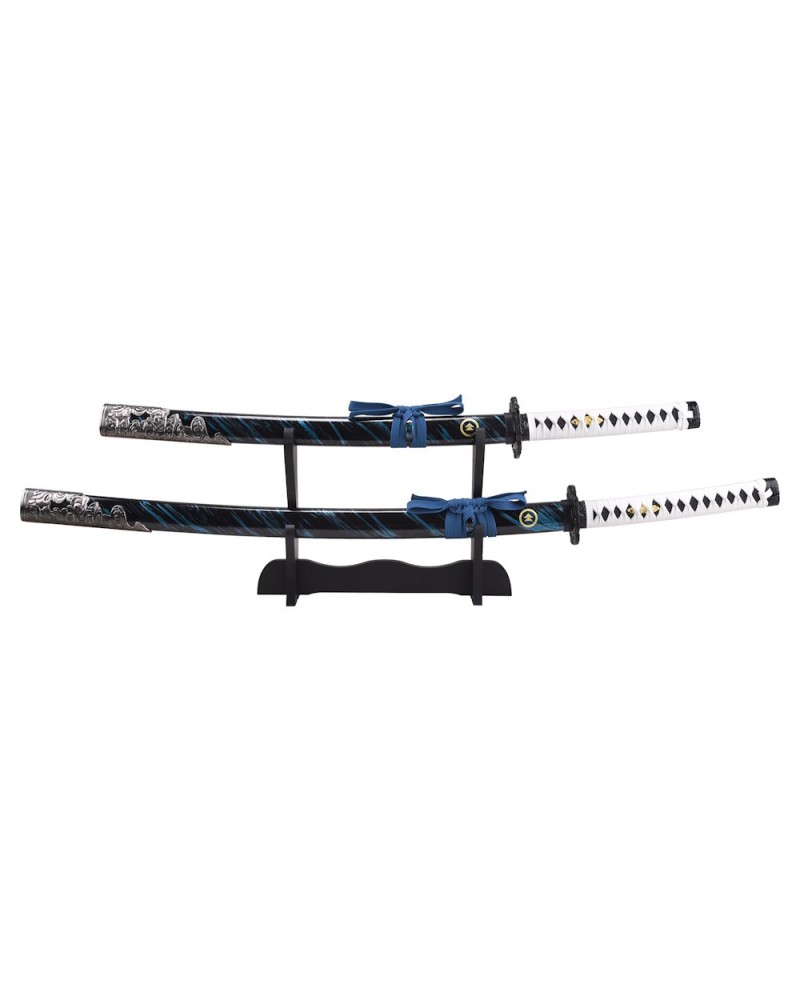 Set de katanas Sakai azul con soporte | Katanas y Espadas