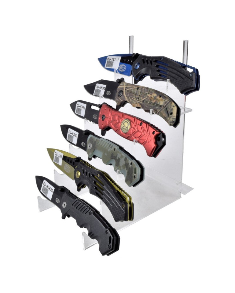 Expositor para cuchillos transparente 6 puestos - Set 10 ESC