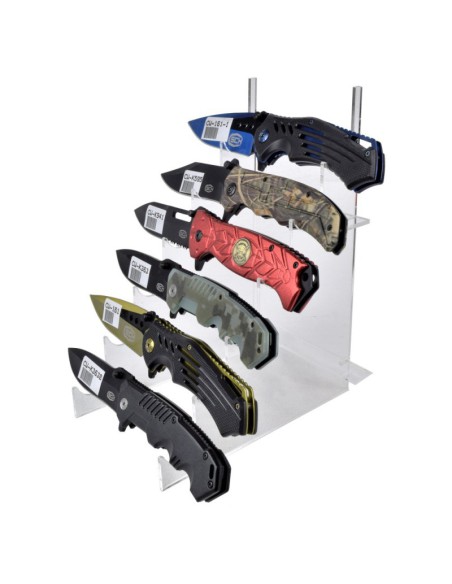 Expositor para cuchillos transparente 6 puestos - Set 10 ESC