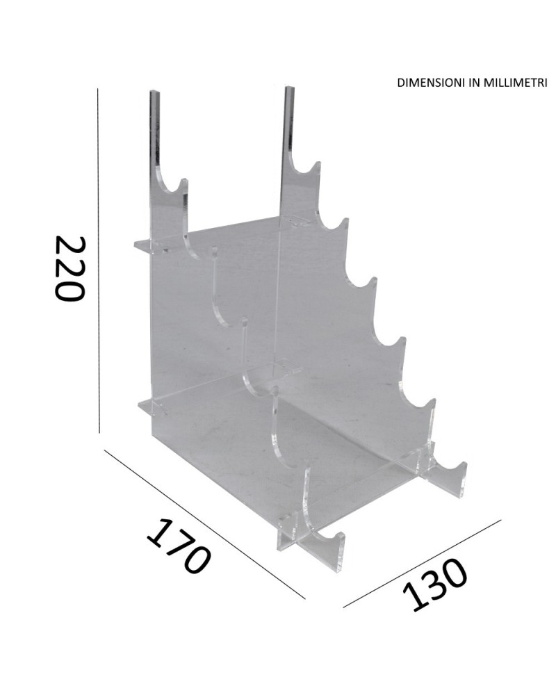 Expositor para cuchillos transparente 6 puestos - Set 10 ESC