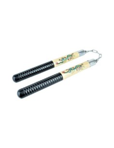 Nunchaku de madera N209 con dragones 30,5 cm | Katanas y Espadas