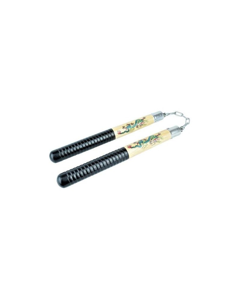 Nunchaku de madera N209 con dragones 30,5 cm | Katanas y Espadas