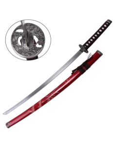 Set ornamental Katana-Wakizashi-Tanto rojo ZS574S Rosso 2