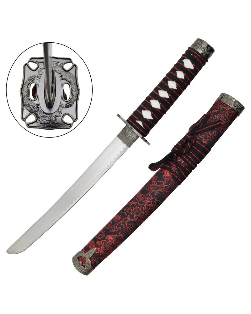 Set ornamental Katana-Wakizashi-Tanto rojo ZS574S Rosso