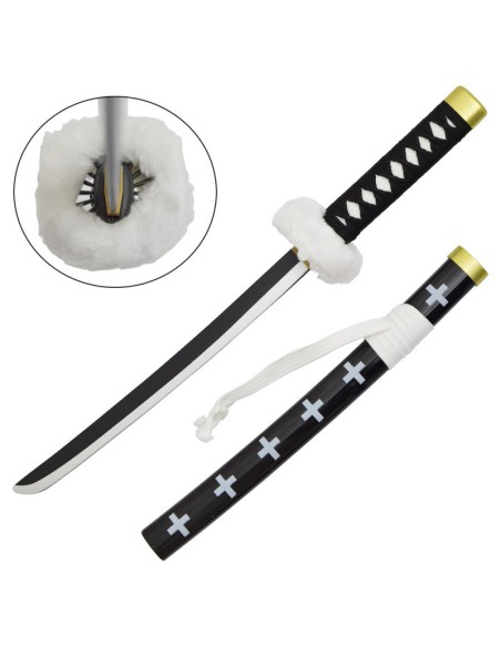 Katana mini decorativa Trafalgar Law One Piece con soporte