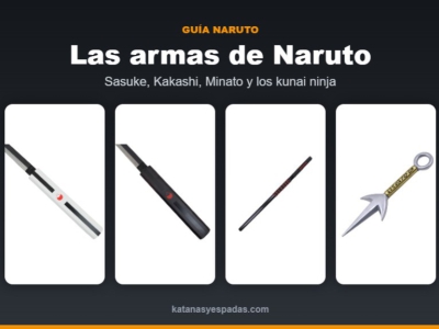 Katanas de Naruto: la Kusanagi de Sasuke, la espada de Kakashi y los kunai de Mi